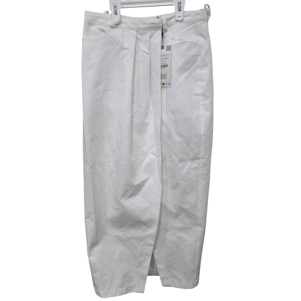Zara White Wrap Midi Skirt Size XS New With Tags 1165/063/250